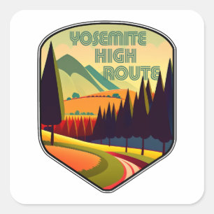 Yosemite High Route Colors Square Sticker