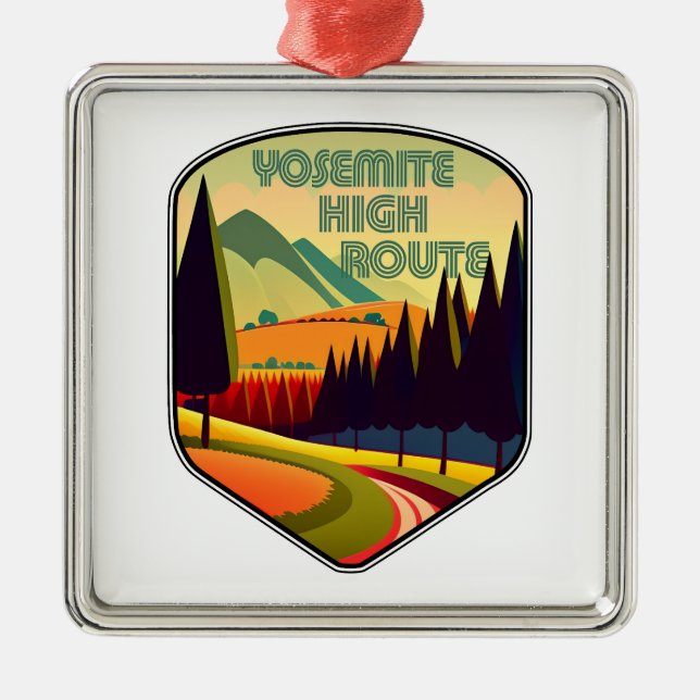 Yosemite High Route Colours Metal Tree Decoration (Front)