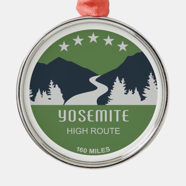 Yosemite High Route Metal Tree Decoration (Front)