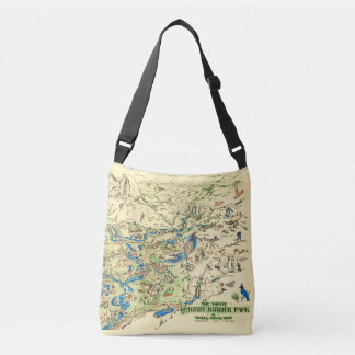  Yosemite Illustrated Map  Crossbody Bag