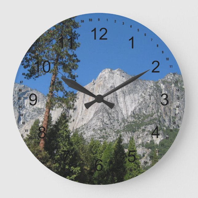 Yosemite in California Large Clock (Front)
