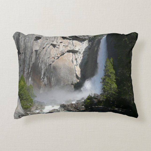 Yosemite Lower Falls at Lower Yosemite Falls Trail Decorative Cushion (Front)