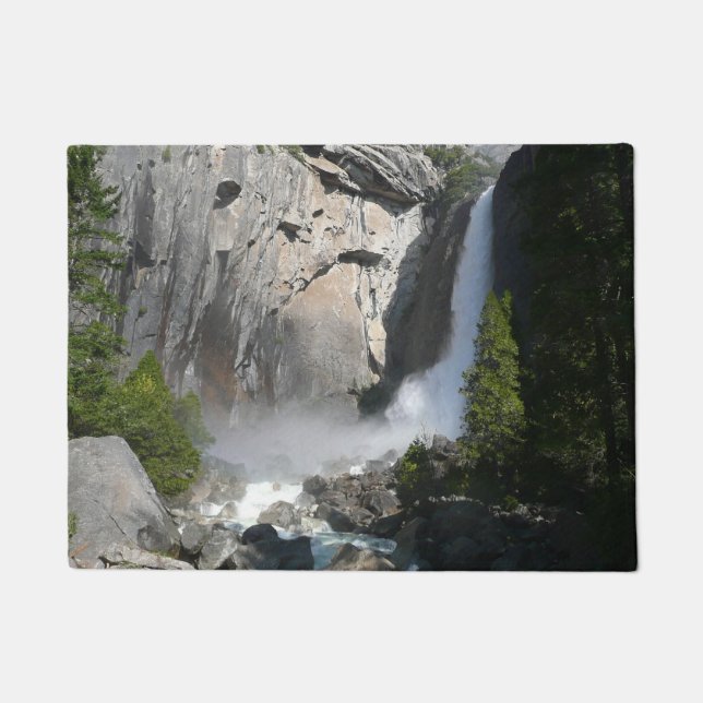 Yosemite Lower Falls at Lower Yosemite Falls Trail Doormat (Front)