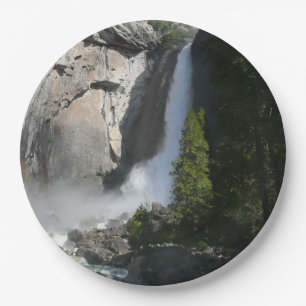 Yosemite Lower Falls at Lower Yosemite Falls Trail Paper Plate