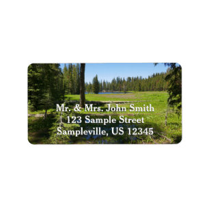 Yosemite Meadow with Shooting Stars Label