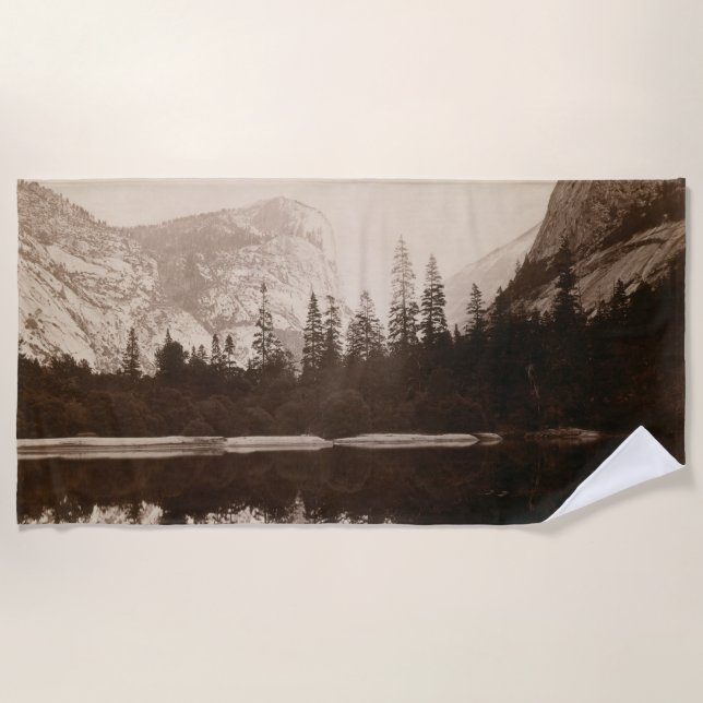 Yosemite - Mirror Lake - National Park Beach Towel (Front)