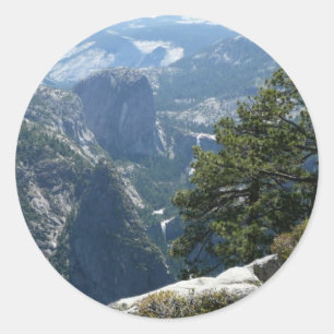 Yosemite Mountain View in Yosemite National Park Classic Round Sticker