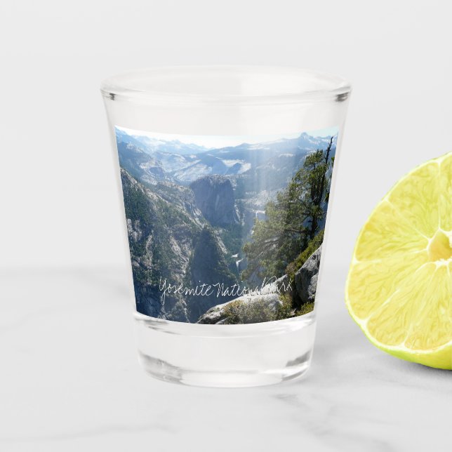 Yosemite Mountain View in Yosemite National Park Shot Glass (Front)