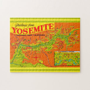 Yosemite National Park 11x14 Map Jigsaw Puzzle