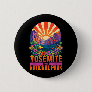 Yosemite National Park 1890 Retro Vintage Hiking 6 Cm Round Badge
