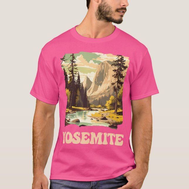 Yosemite National Park Adventure Hiking Nature Des T-Shirt (Front)