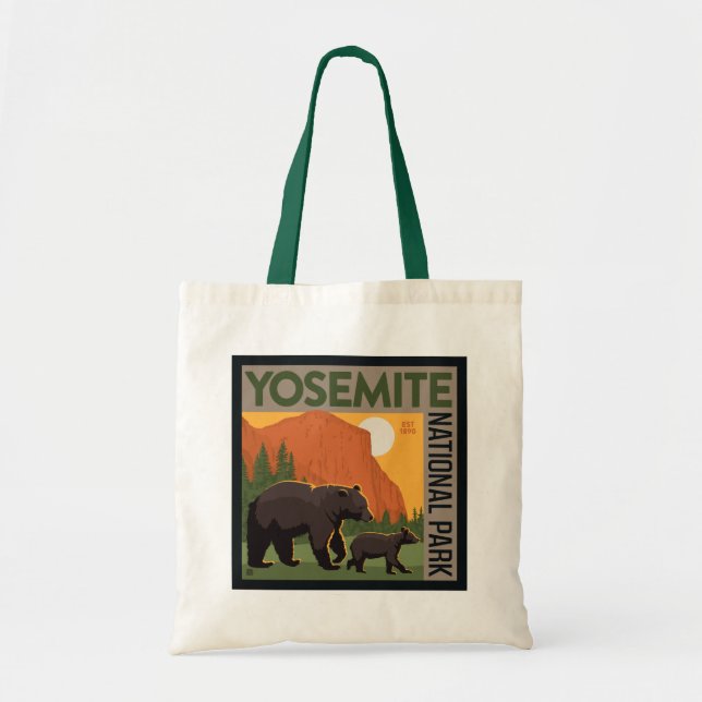 Yosemite National Park | Bear Family Tote Bag (Front)