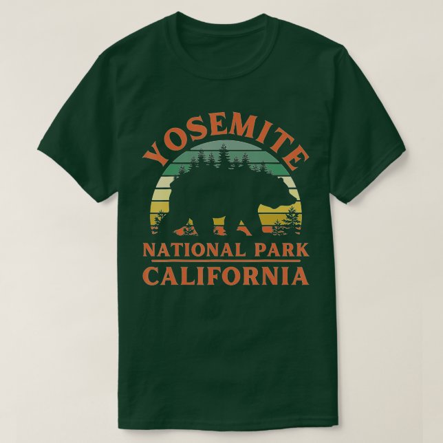 Yosemite National Park California Bear Nature Hiki T-Shirt (Design Front)