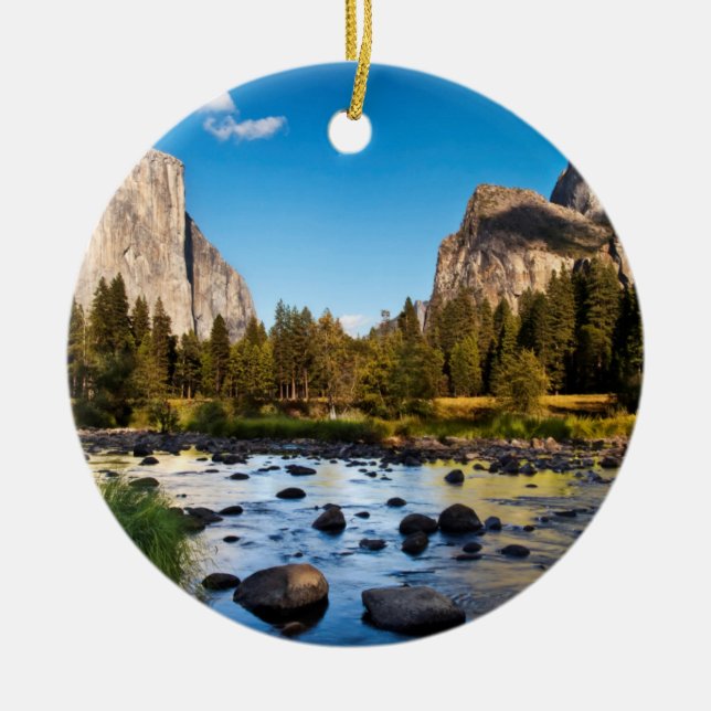 Yosemite National Park, California Ceramic Tree Decoration (Front)