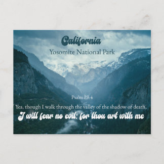 Yosemite National Park California Psalm 23:4 Holiday Postcard
