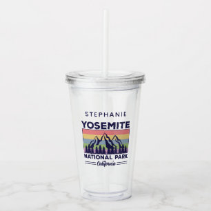 Yosemite National Park California Retro Custom Acrylic Tumbler
