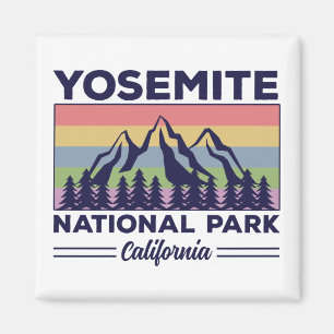 Yosemite National Park California Retro Hiking Magnet