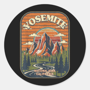 Yosemite National Park California State Mountain Classic Round Sticker