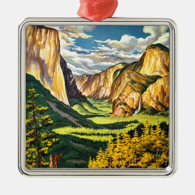 Yosemite National Park California Travel Art Metal Tree Decoration (Front)