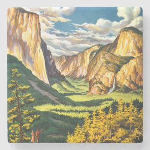 Yosemite National Park California Travel Art Stone Coaster