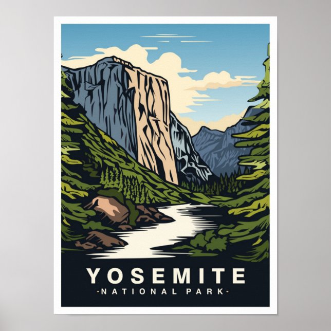 Yosemite National Park California USA Travel Poster (Front)