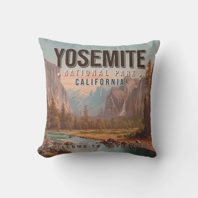Yosemite National Park California Vintage 1980s Cushion (Front)