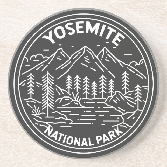 Yosemite National Park California Vintage Monoline Coaster (Front)
