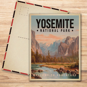 Yosemite National Park California Vintage Postcard