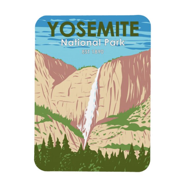 Yosemite National Park California Waterfall Magnet (Vertical)