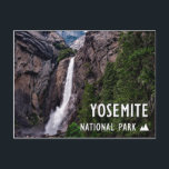 Yosemite National Park California Waterfall Postcard<br><div class="desc">A gorgeous photo of one of the most gorgeous locations in the US, the Yosemite National Park in the Sierra Nevada mountain range of California. Featuring its iconic waterfall in the Yosemite Valley and a lush forest of cedar, pine and hemlock trees. Great for Yosemite National Park travelers and vacations!...</div>