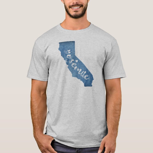 Yosemite National Park California Wood Grain T-Shirt (Front)