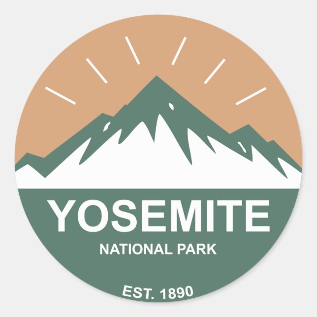 Yosemite National Park Classic Round Sticker (Front)
