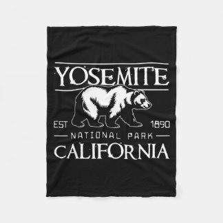 Yosemite National Park Est 1890 California Bear Fleece Blanket