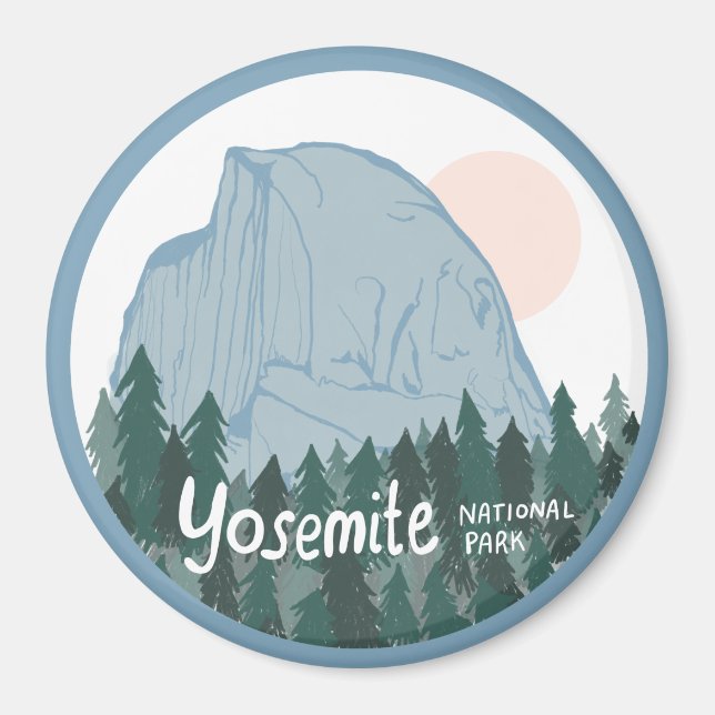 Yosemite National Park Half Dome Blue Magnet (Front)