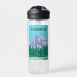 Yosemite National Park Half Dome California Water Bottle<br><div class="desc">Yosemite vector artwork design. The park is famed for its giant,  ancient sequoia trees,  and for Tunnel View,  the iconic vista of towering Bridalveil Fall and the granite cliffs of El Capitan and Half Dome.</div>