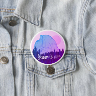 Yosemite National Park  Half Dome Hiking Lilac 7.5 Cm Round Badge