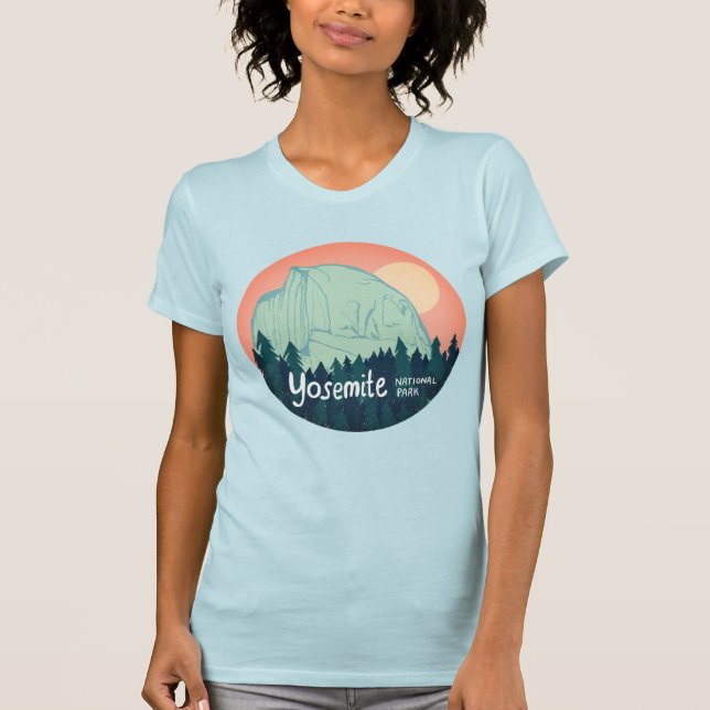 Yosemite National Park Half Dome Sunset Pink T-Shirt (Front)