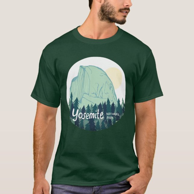 Yosemite National Park Half Dome Teal Green T-Shirt (Front)