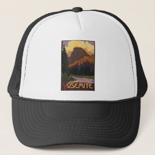 Yosemite National Park - Half Dome Travel Poster Trucker Hat