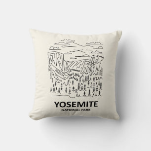 Yosemite National Park Line Art Cushion