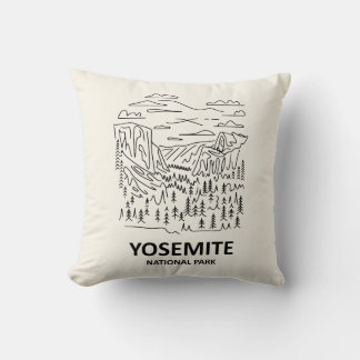 Yosemite National Park Line Art Cushion
