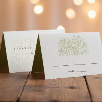 Yosemite National Park Line Art Wedding Folded