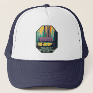 Yosemite National Park Mariposa Grove Cabin Retro  Trucker Hat