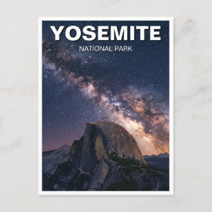 Yosemite National Park Milky way night Postcard