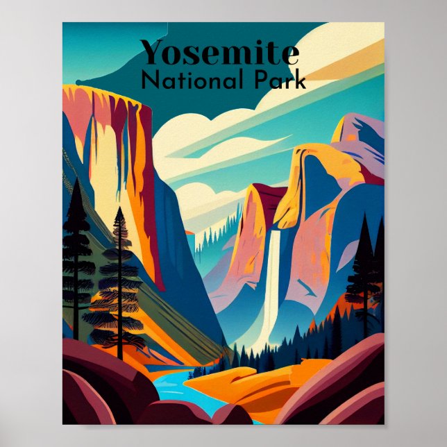 Yosemite National Park Minimalist Art Poster (Front)