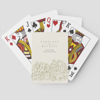 Yosemite National Park Mountain Custom Wedding Playing Cards