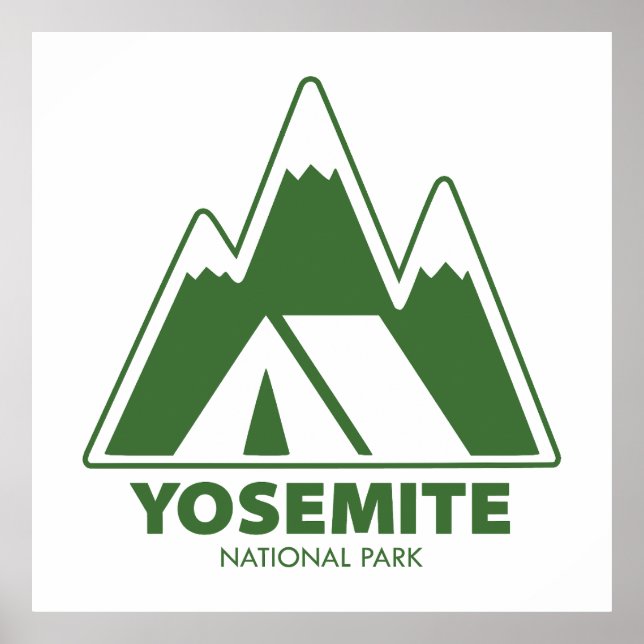 Yosemite National Park Mountains Camping Poster (Front)
