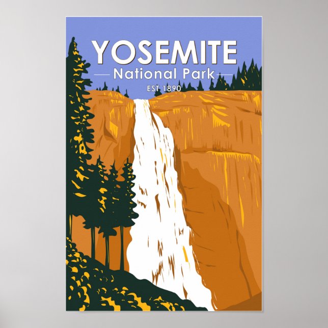 Yosemite National Park Nevada Falls California Poster (Front)