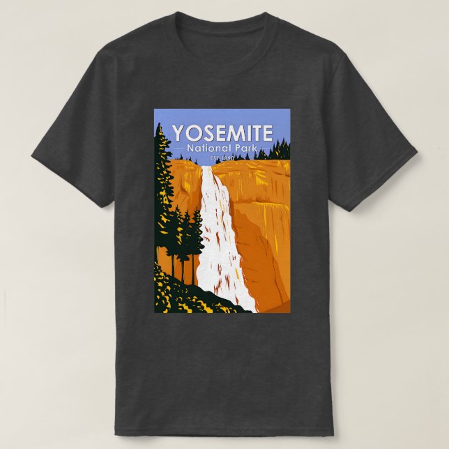 Yosemite National Park Nevada Falls California Vin T-Shirt (Design Front)