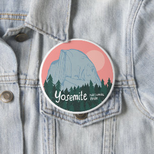 Yosemite National Park Pink Half Dome 10 Cm Round Badge